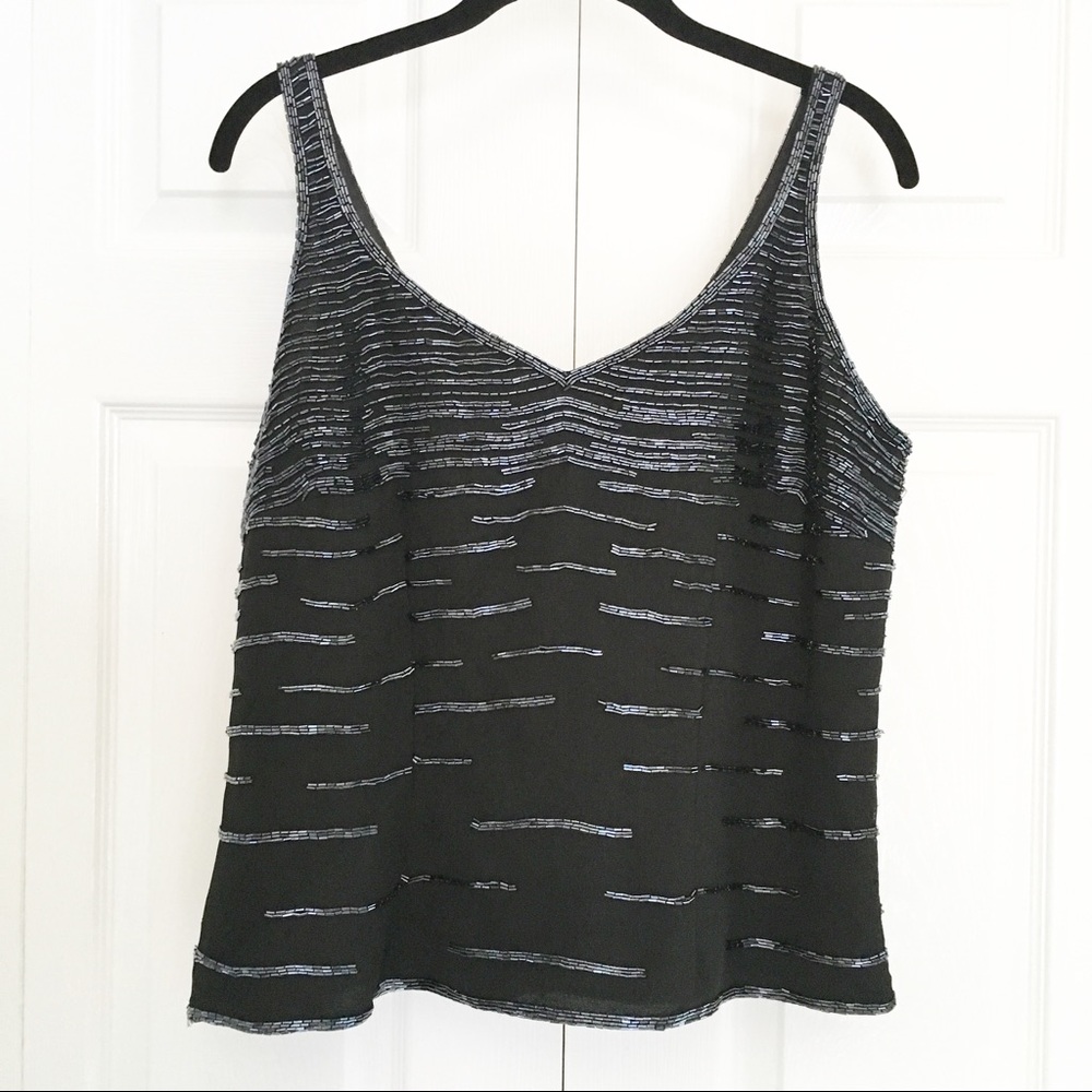 Beaded Sequin 2-piece Sheer Long Sleeve & Tank Top - Picture 2 of 8